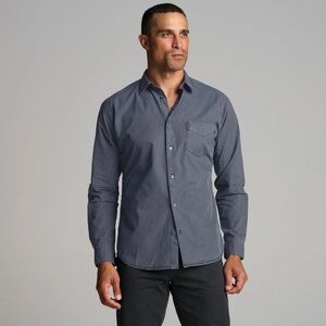 Rowan Everett Poplin Long Sleeve Button Down Shirt - Slate Blue - Small - NWT
